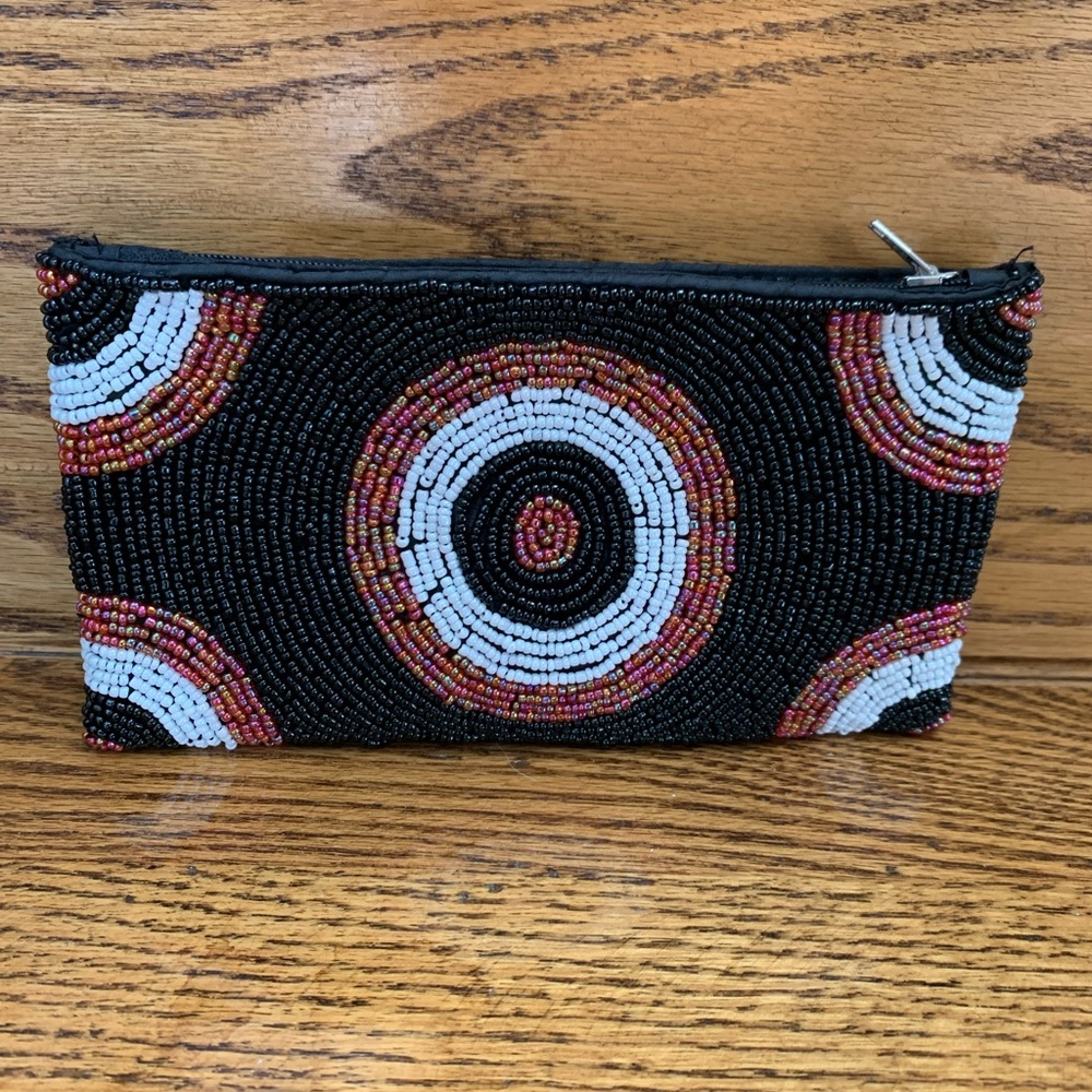 Mod Beaded Circle Patterned Wallet - image 1